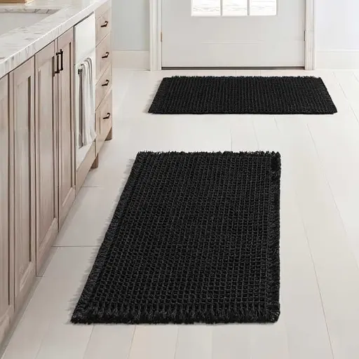 Набір килимків для ванної /туалету вафельний Lovely Svi 2шт: 50 x 80 см Чорний (1217255)