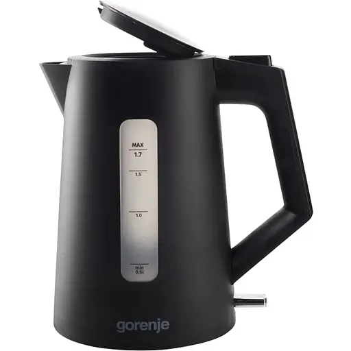 Gorenje Електрочайник 1.7 л, Strix контроль, чорний матовий