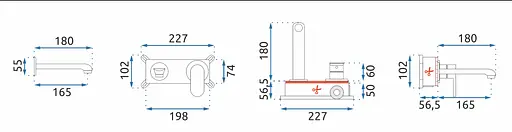 Смеситель для умывальника Rea Hyper + Box gold REA-B2060 Золотой - фото 4