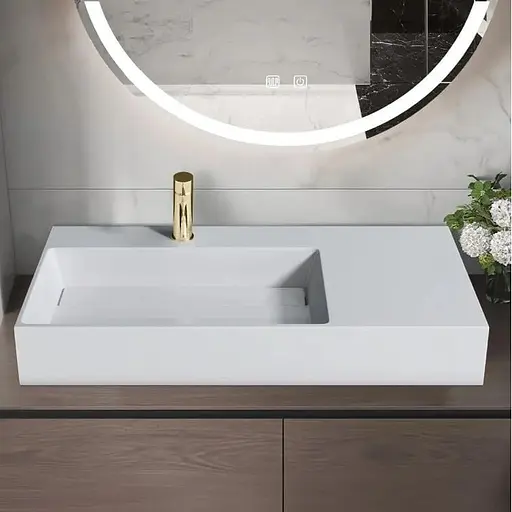 Умивальник Rea Archi 75 white накладний підвісний REA-U4300, Білий - фото 1