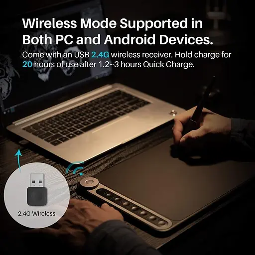 Графічний планшет Huion Inspiroy Dial Q620M + рукавичка - фото 8