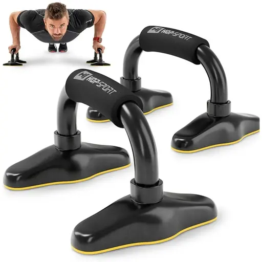 Упоры для отжиманий металлические Hop-Sport HS-M020PU черно-желтые - фото 8