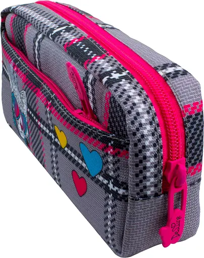 Пенал шкільний для дівчинки сірий з м'яким Котом DeLune D-862 - фото 2