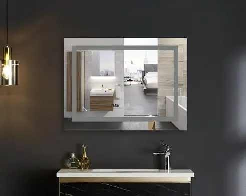 Дзеркало Mixxus WARM MR02-80x60-CASE з LED Touch, Anti-fog, димером, регулюванням яскравості, годинником (MI6671) - фото 4