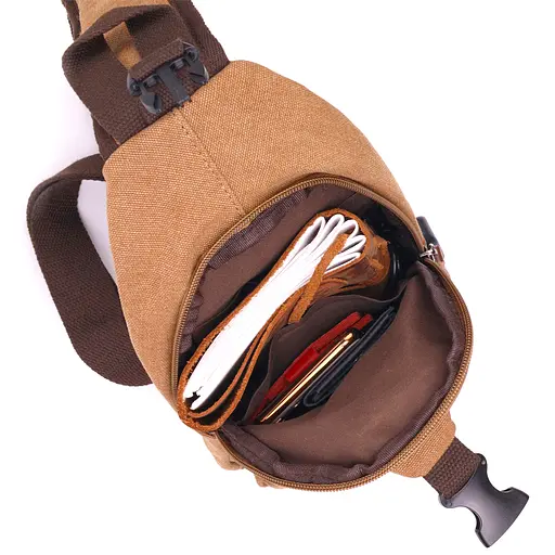 Практична чоловіча сумка через плече із USB кабелем текстильна 15х31х6 см Vintage 15х31х6 см 000221884 - фото 5