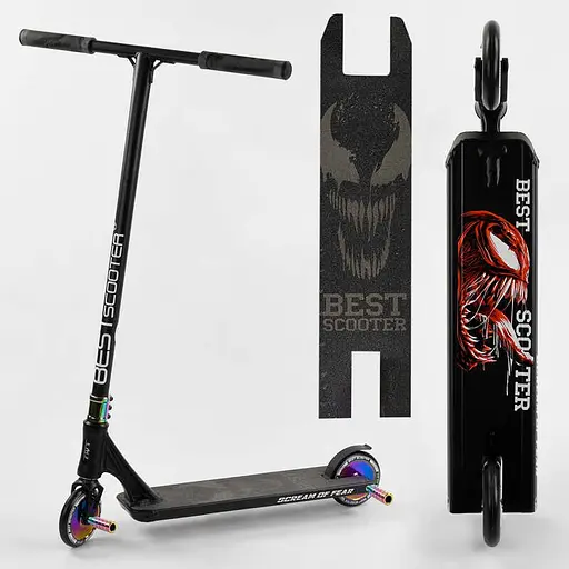 Самокат трюковий Best Scooter 69х12.5х93 см Чорний 000231438 - фото 2
