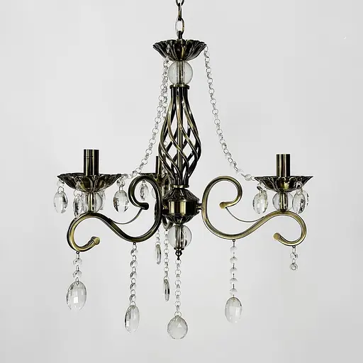 Класична люстра-підсвічник на 3 лампи у бронзовому корпусі Ø 50 см | Арт. 6071/3 AB | Line F - фото 1