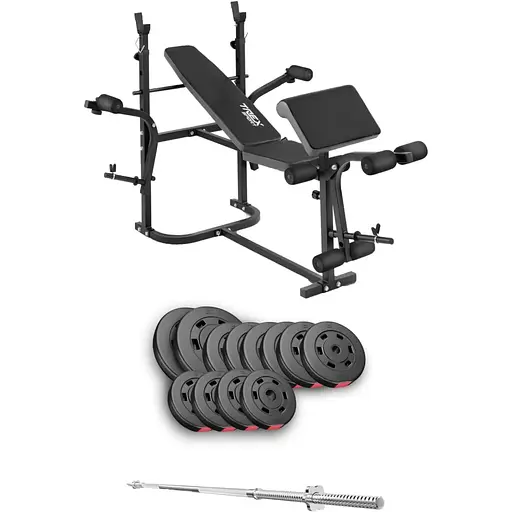 Набор Hop-Sport Premium 69кг со скамьей TX-020 и штангой