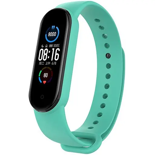 Ремешок для фитнес-браслета Lemfo для Xiaomi Mi Band 5, 6, 7 бирюзовый