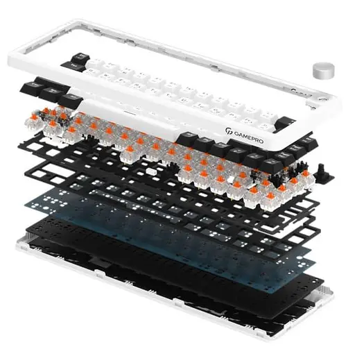 Клавіатура GamePro Asgard Valhalla 65% Compact QLAB Orange Switches (MK210W Pro) - фото 2