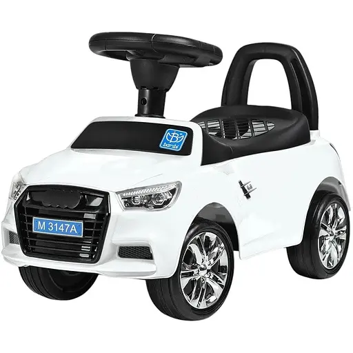 Дитяча каталка-толокар Bambi Racer з музикою та світлом біла (M 3147A-1)