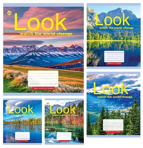 Зошити учнівські 36 аркушів клітинка Тверда ТЕ41406 Природа, 20 шт. в упаковці