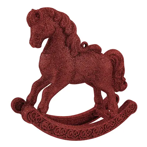 Елочная игрушка MIS LT Лошадь-качалка 11х4х11,5 см красный - фото 1
