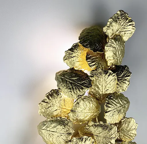 Настенный светильник во флористических мотивах из фактурных листьев Line F цвет корпуса медь - фото 7