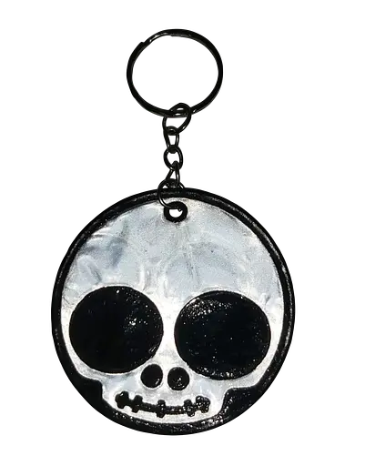 Брелок светоотражающий Череп КС-242 Серебристый - фото 1
