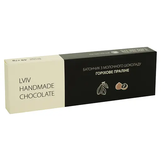 Батончик Львовская Мастерская Шоколада из молочного шоколада с ореховой начинкой 48 г