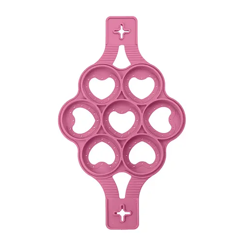 Силіконова форма для приготування оладок і яєчні у формі серця Cake Maker, A-plus Рожевий 85361 - фото 2