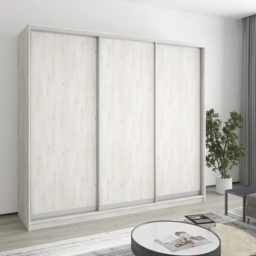 Шафа-купе тридверна MebelStar Комбо AL 3ДСП 230x60x210 см Аляска сірий (MBS-3331)