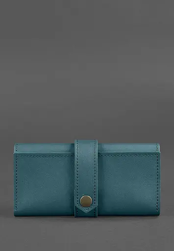 Шкіряне жіноче портмоне 3.0 зелене Краст - фото 2