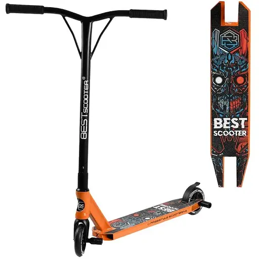 Самокат трюковий Best Scooter з пегами 69х11х54 см Помаранчевий 000254840
