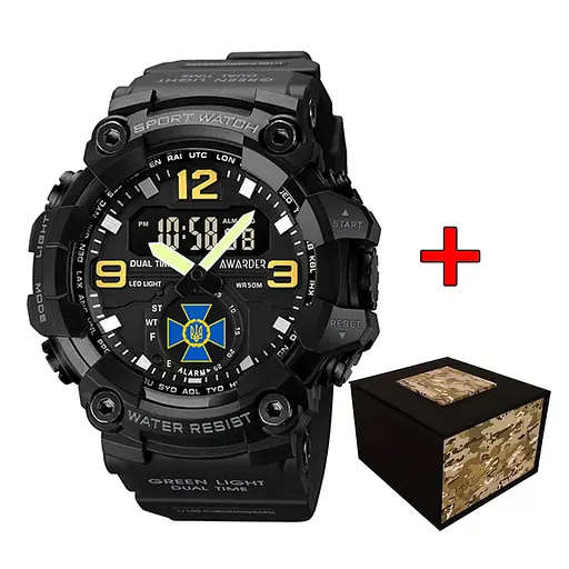 Наручные часы мужские 003BKSBU СБУ Чорные + Коробка. Awarder acs0031911