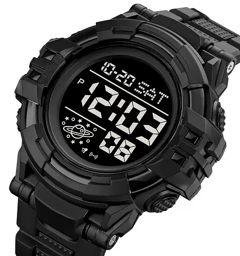 Чоловічий спортивний годинник Skmei 2003 (Чорний з чорним) - фото 2