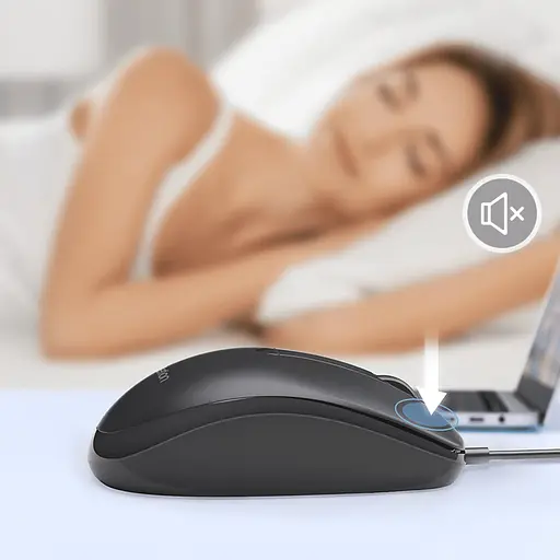 Бесшумная проводная мышь MEETION M100 USB черная - фото 16