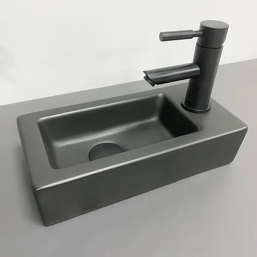 Умивальник VBI Komo L black matt накладний підвісний VBI-015615, Чорний матовий - фото 3