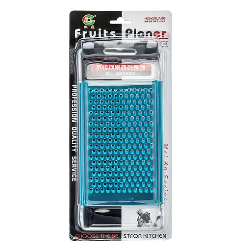 Терка плоска дрібна для овочів, коренеплодів (буряків, моркви) та фруктів з нержавіючої сталі 27.5 см, Kitchen Master Сірий 85872 - фото 4