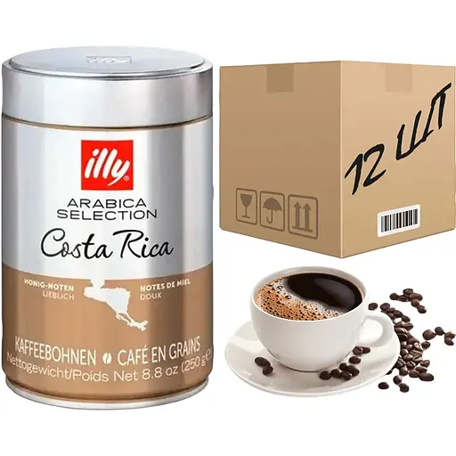 Кофе Illy Monoarabica Costa Rica в зернах 100% арабика 250 г ж/б (ящик 12 шт) - фото 1