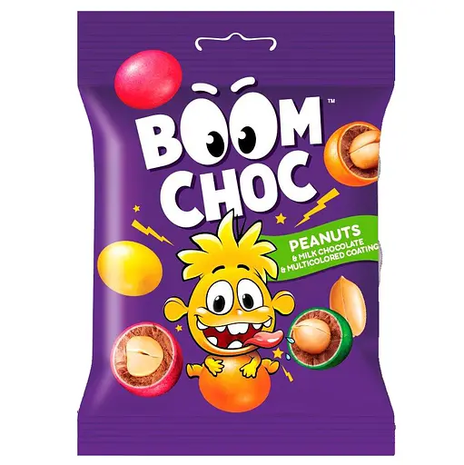 Драже Boom Choc Арахис в молочном шоколаде и разноцветной глазури 80 г