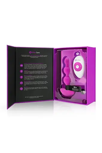 Анальна пробка з вібрацією B-Vibe Triplet 13.8 см (рожевий) - фото 6