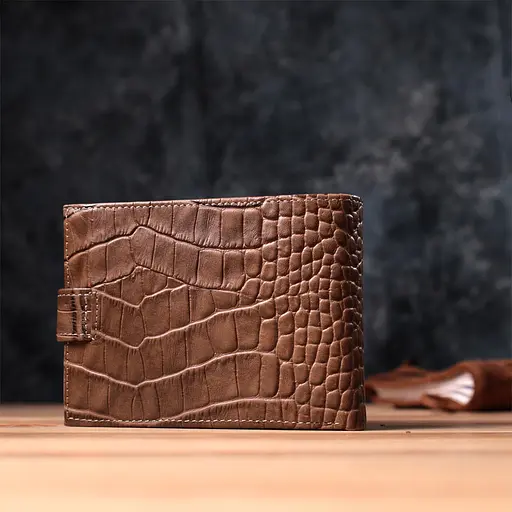 Місткий чоловічий гаманець із натуральної шкіри KARYA 12.7х9х2 см acs0029591 - фото 10