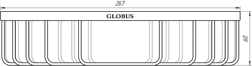 Полка одинарная угловая Globus Lux SS 8499, Хром матовый - фото 2