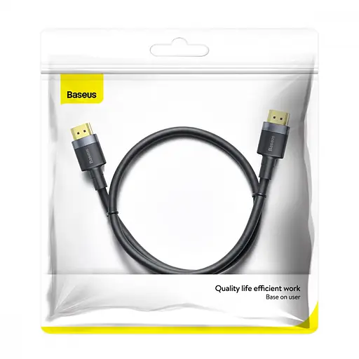Дата кабель Baseus HDMI Cafule Series 4KHDMI Male To 4KHDMI Male (1m) (CADKLF-E) Черный - фото 6