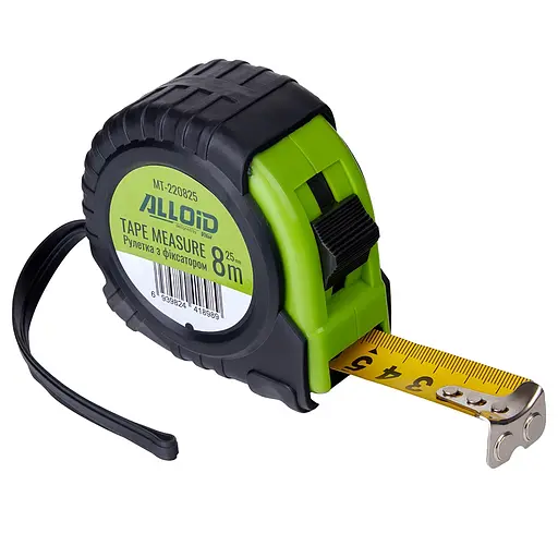 Рулетка з фіксатором Alloid Base 8 м / 25 мм (MT-220825) - фото 1