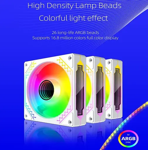 Вентилятор Coolmoon 120мм CM-W12-W Forward (CM-W12-W-F) White - фото 2