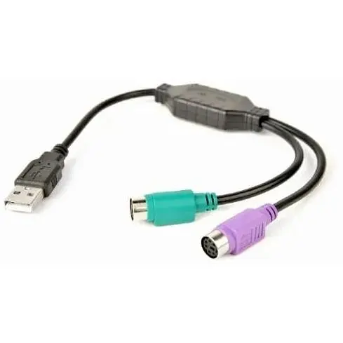 Переходник Usb Cablexpert, черный, Usb 2.0 - 2 x PS / 2, 30 см (UAPS12-BK) - фото 1