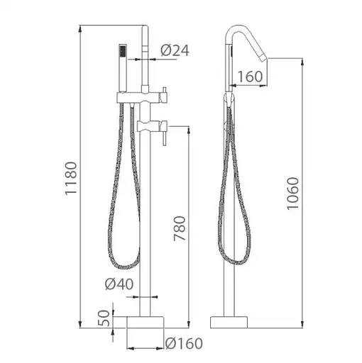 Підлоговий змішувач для ванни Imex Corcega PVD матове рожеве золото BBECO1/ORC Теплий захід - фото 4