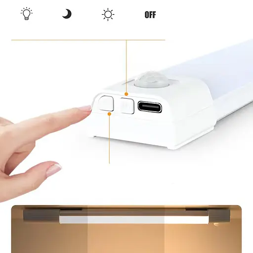 Сенсорний світильник LED з датчиком руху MZ-L3201 (37*22,5*400mm) White - фото 6