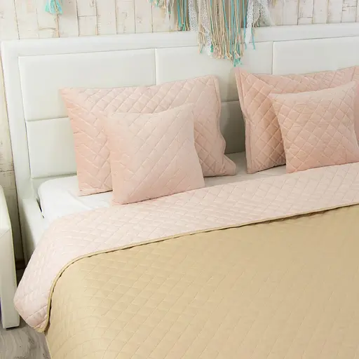 Подушка Руно 40х40 декоративная Velour Apricot 311.55_Apricot ромб - фото 4