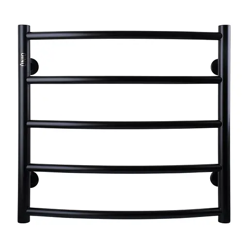 Водяна рушникосушка Unio LD W 500-500-5 BLK Драбинка Дуга чорна, Чорний матовий - фото 1