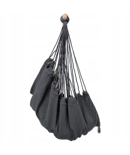 Підвісне крісло гамак бразильський стілець Heckermann + 2 подушки Dark grey - фото 10
