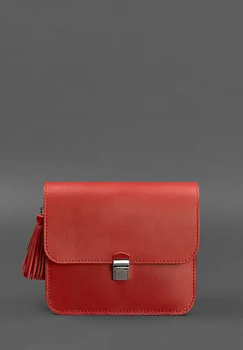 Шкіряна жіноча бохо-сумка Лілу червона - фото 6