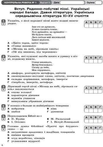 Контроль навчальних досягнень. Українська література 9 клас - фото 5