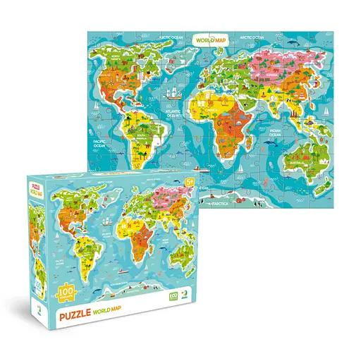Пазли класичні Карта світу 300704, 100 елементів - фото 2