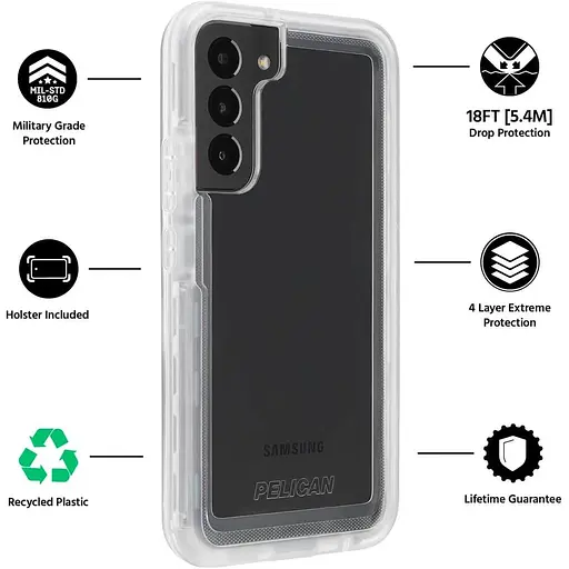 Протиударний чохол із кліпсою Pelican Voyager для Samsung Galaxy S23 (6.1") Clear аналог OtterBox Defender - фото 9
