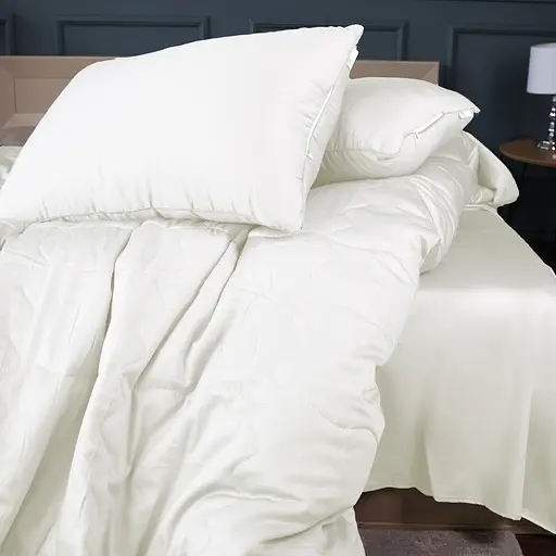 Летний постельный комплект MirSon Line Satin Premium Moko White Eco-Soft Семейный (2200010975666) - фото 3