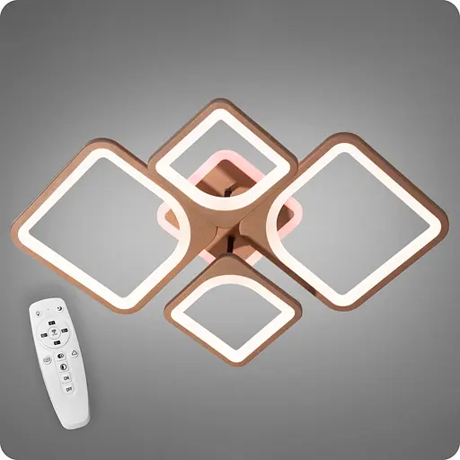 Люстра світлодіодна 517 Dlight 3color з пультом 100Вт Коричневий (01827) - фото 2