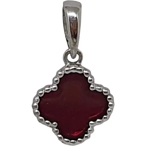 Серебряная подвеска Qvaliz Клевер с эмалью. 903-01002 Красный